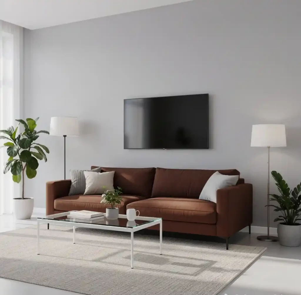 20-Brown Couch Living Room Idea