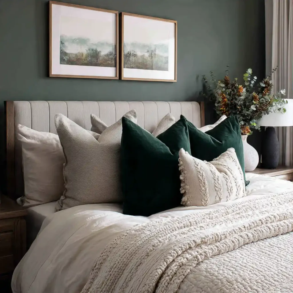 20-Olive & Dark Green Bedroom Idea