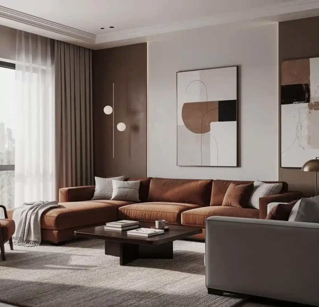 21-Brown Living Room Idea