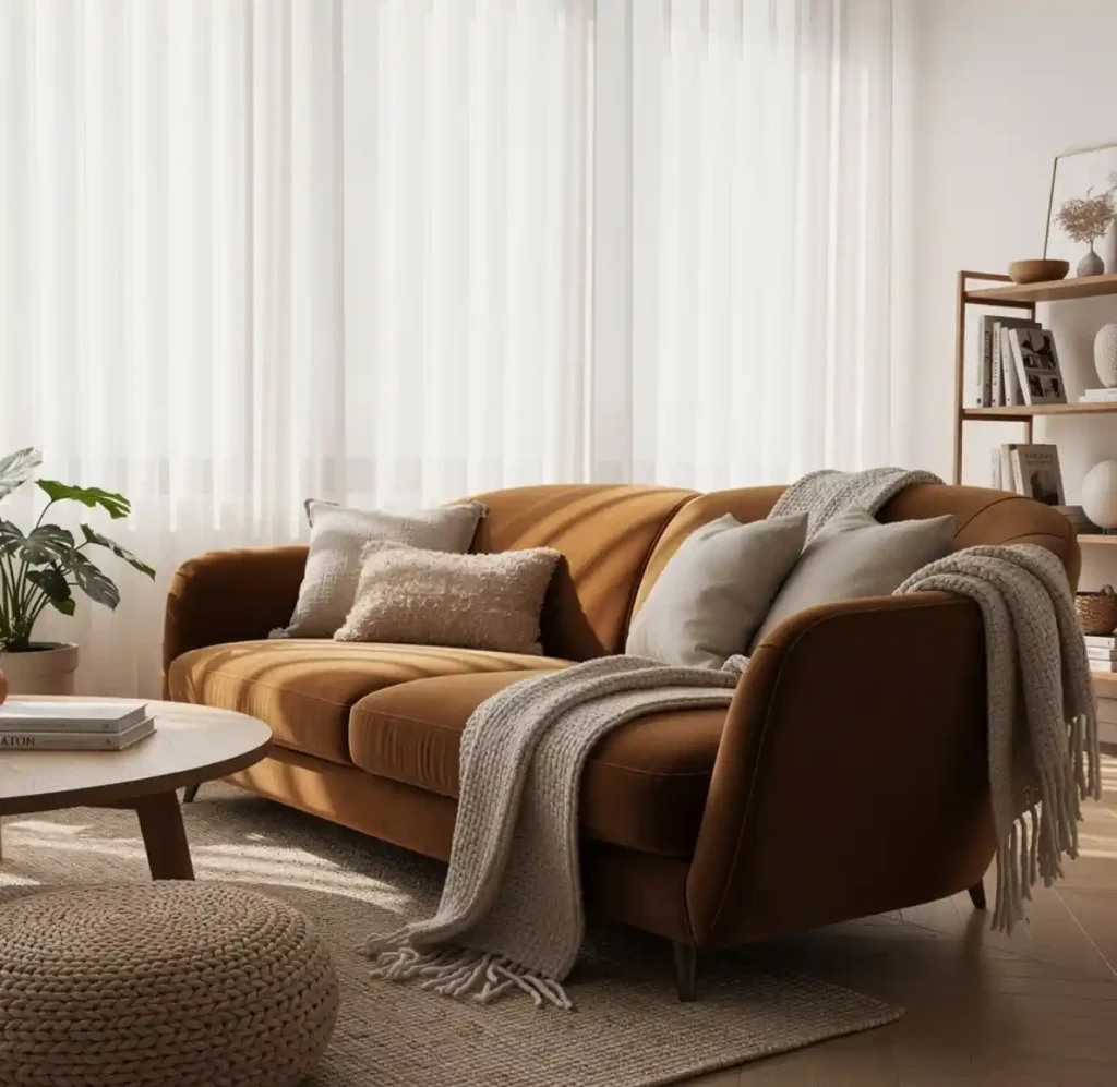 21-Brown Sofa Living Room Idea