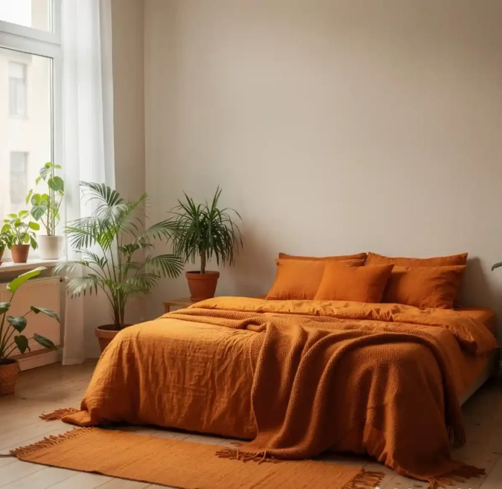 21-Orange Bedroom Idea