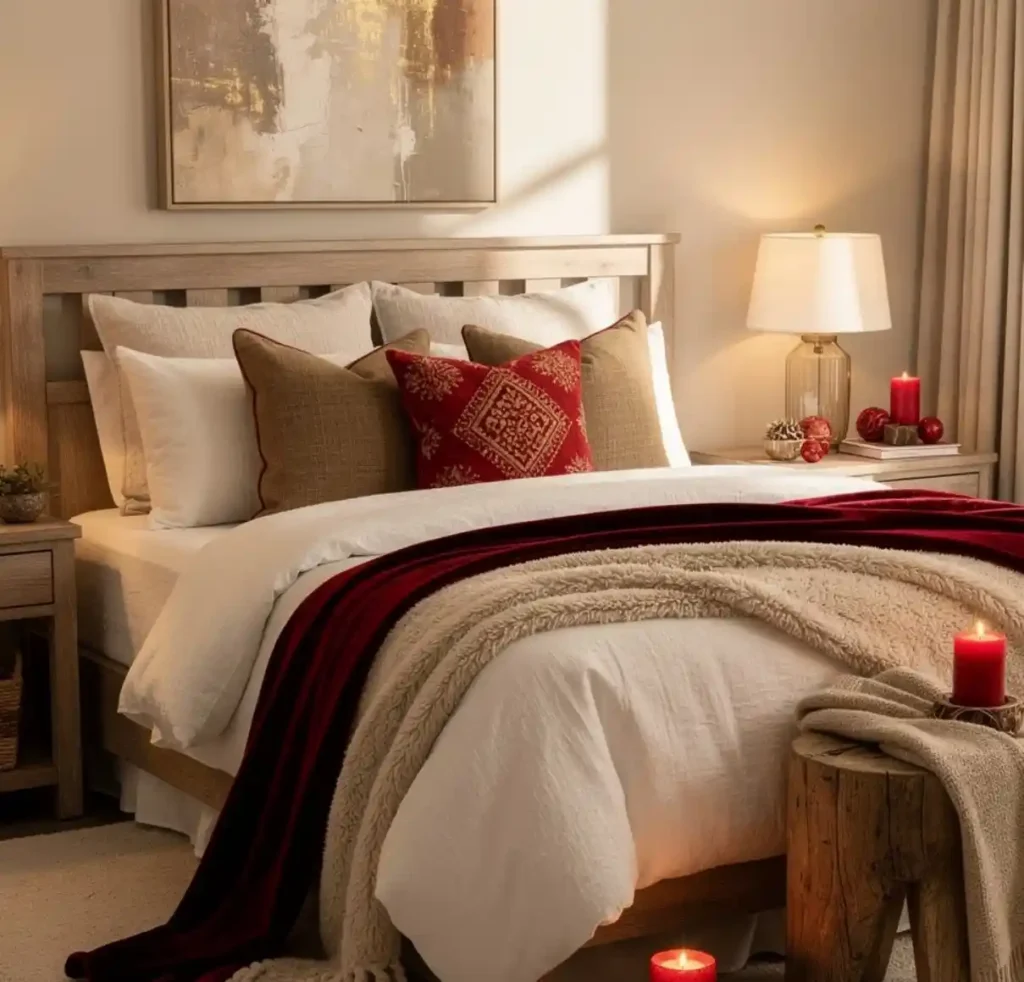 21-Red Bedroom Idea