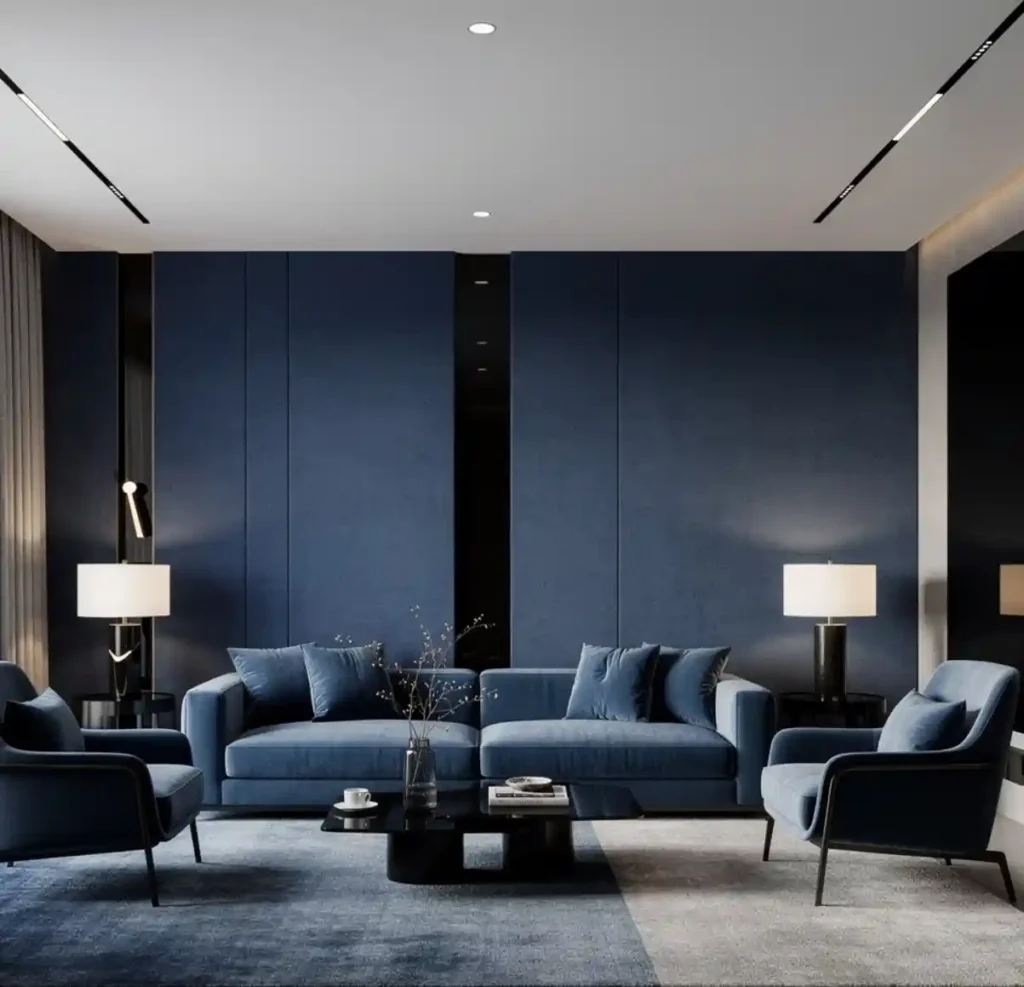 22-Blue Living Room Idea