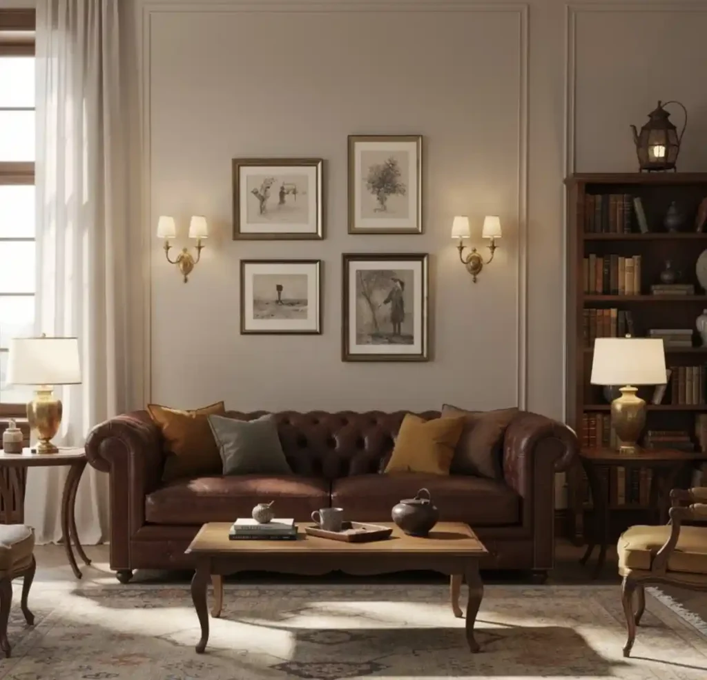 22-Brown Sofa Living Room Idea