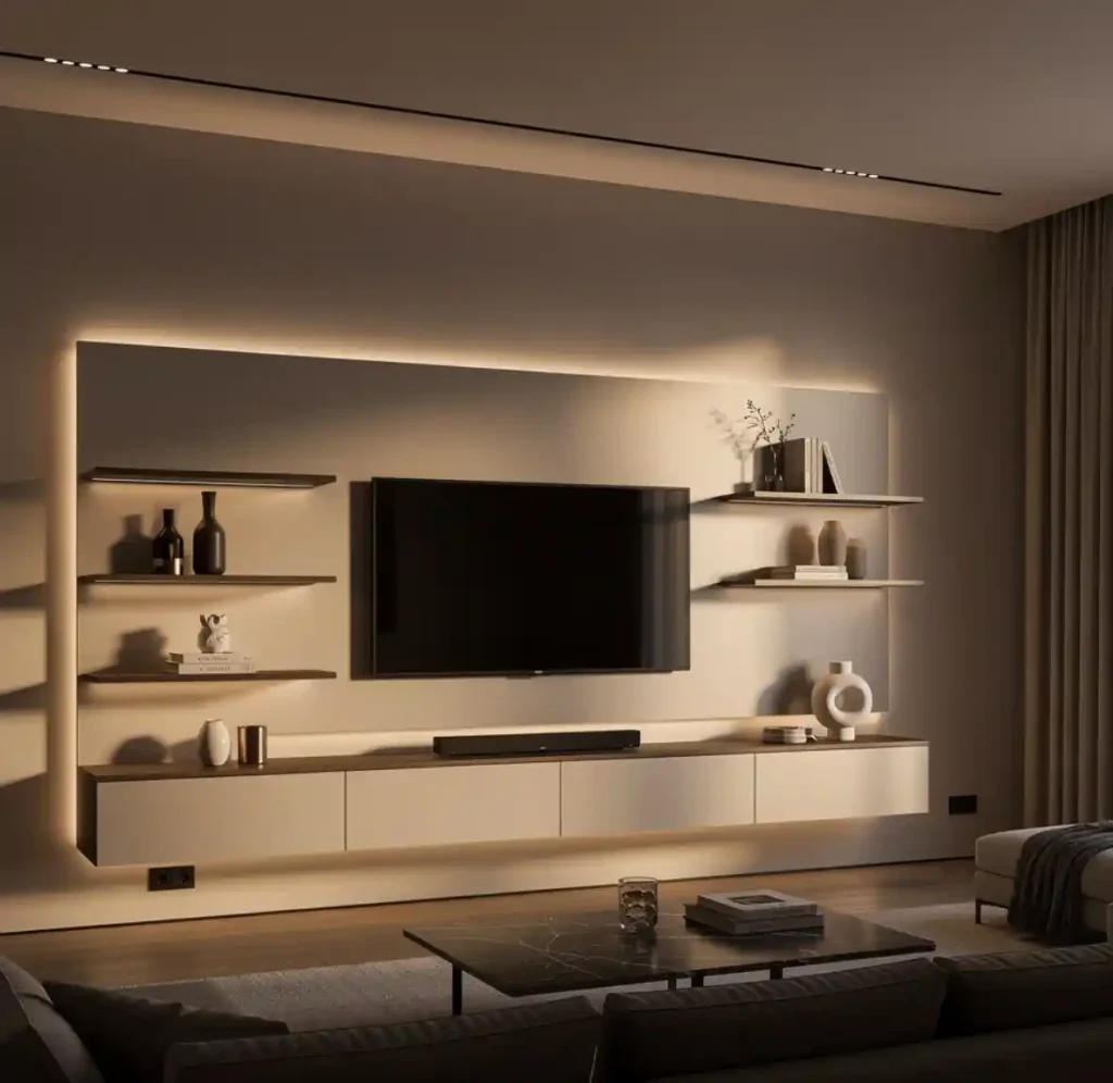 22-Creative Living Room Wall Idea