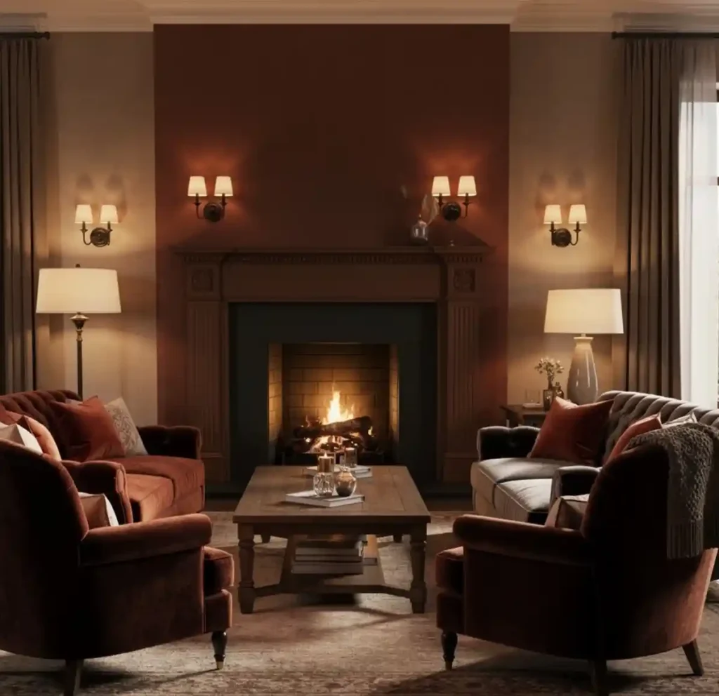 23-Brown Living Room Idea