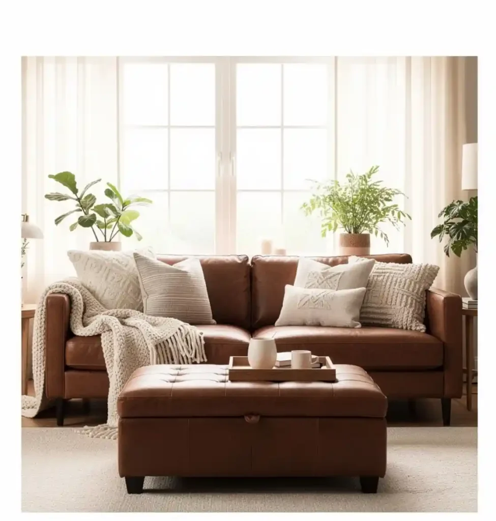 23-Brown Sofa Living Room Idea