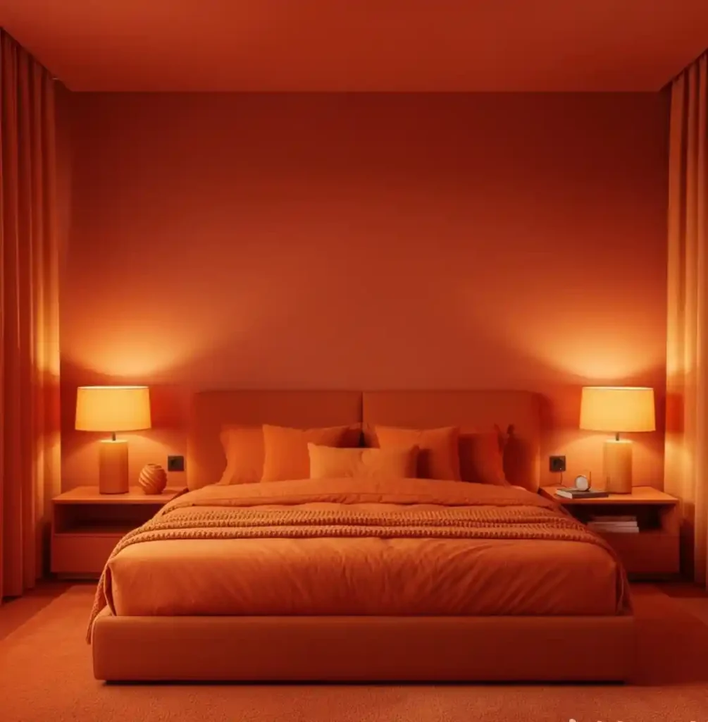 23-Orange Bedroom Idea