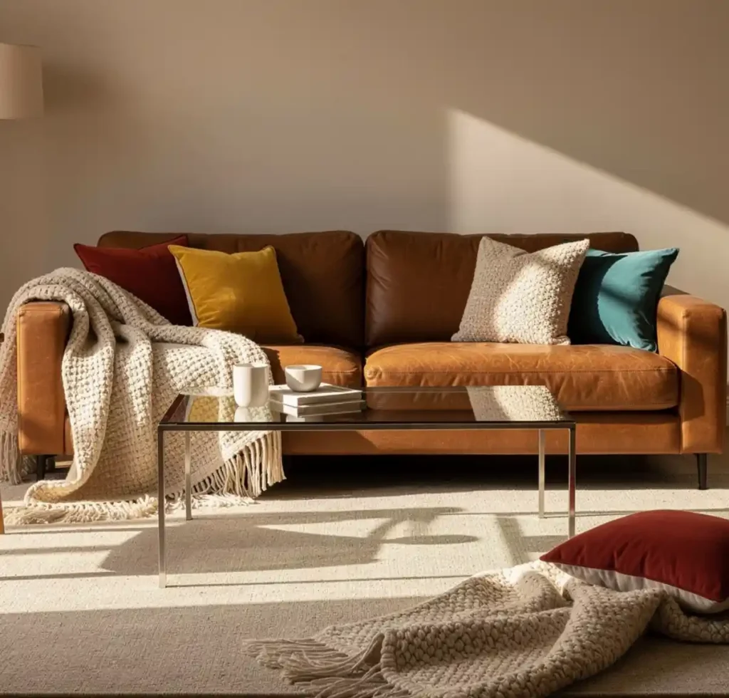 24-Brown Couch Living Room Idea