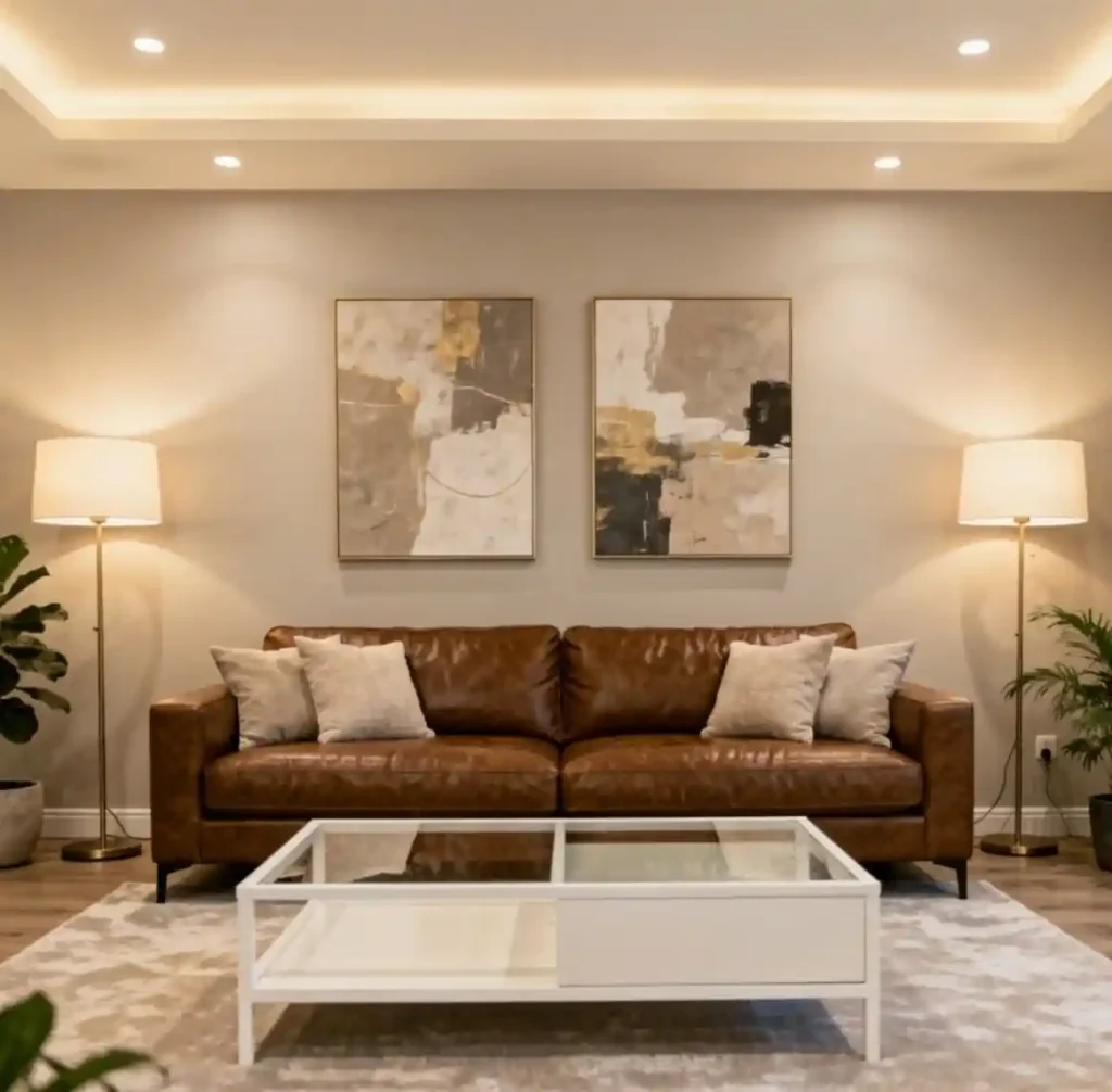 24-Brown Sofa Living Room Idea