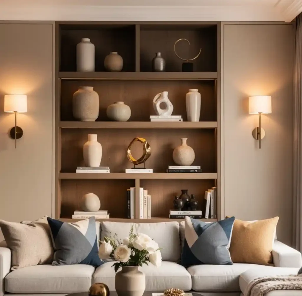 24-Built-In Shelves Living Room Idea