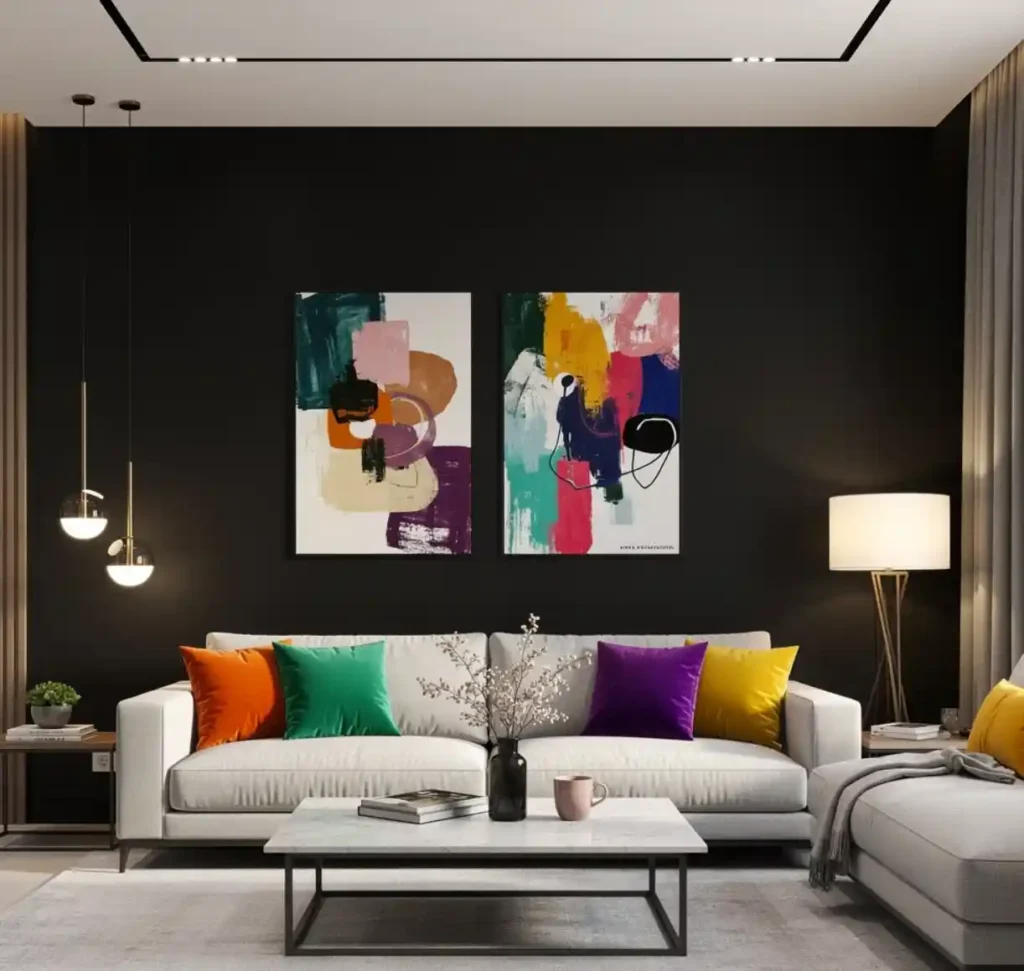 24-Creative Living Room Wall Idea