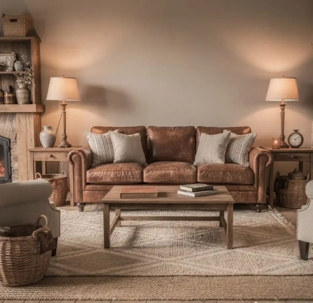 27-Brown Sofa Living Room Idea