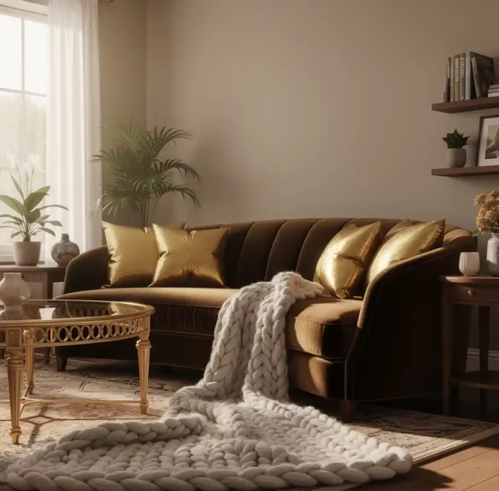 28-Brown Sofa Living Room Idea