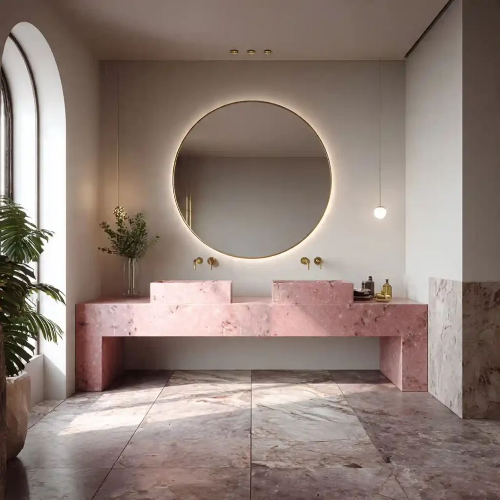 28-Stunning Pink Bathroom Idea