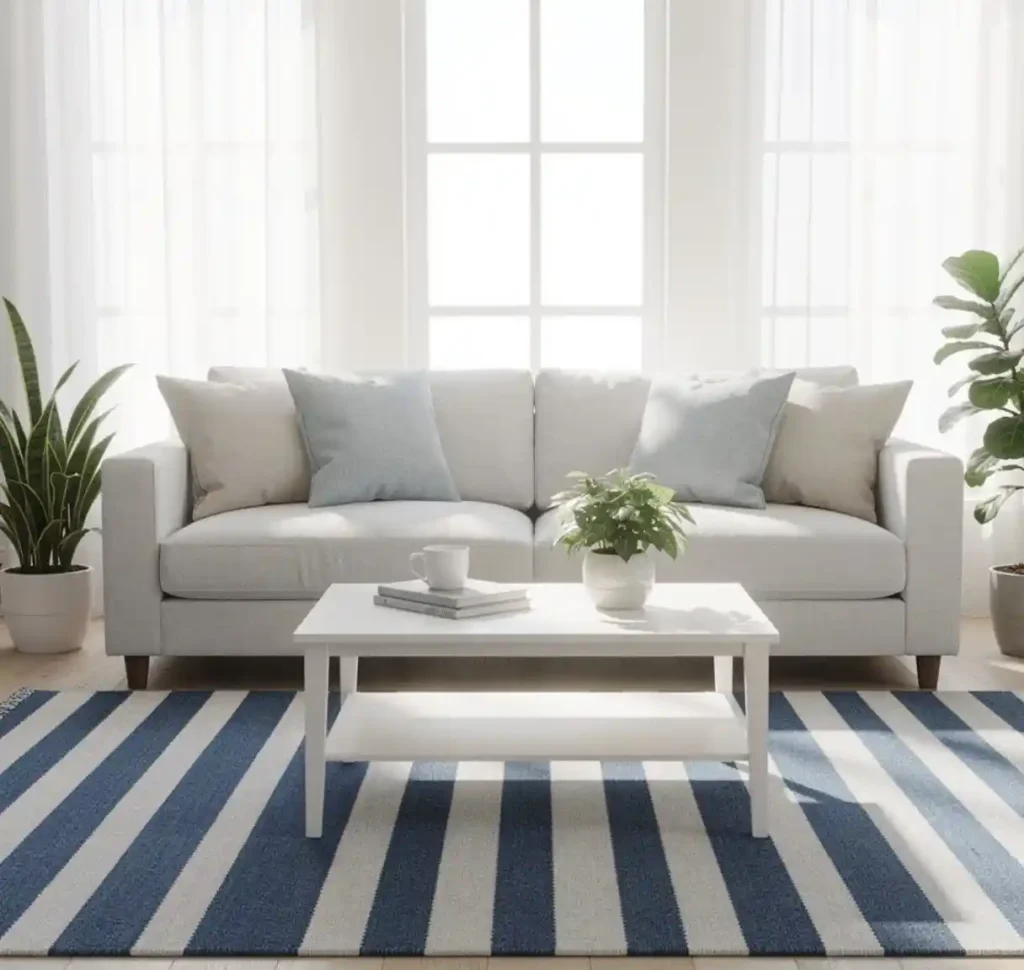 3-Blue and White Living Room Idea