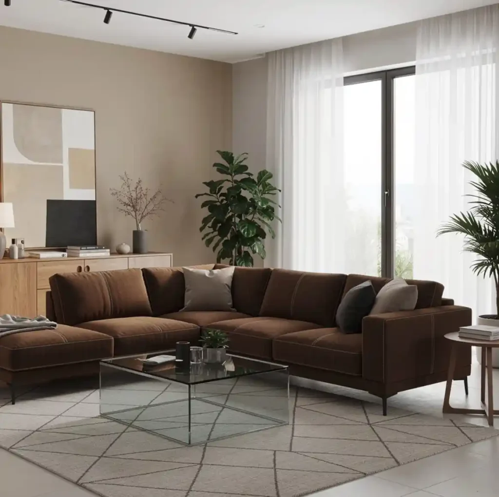 3-Brown Couch Living Room Idea