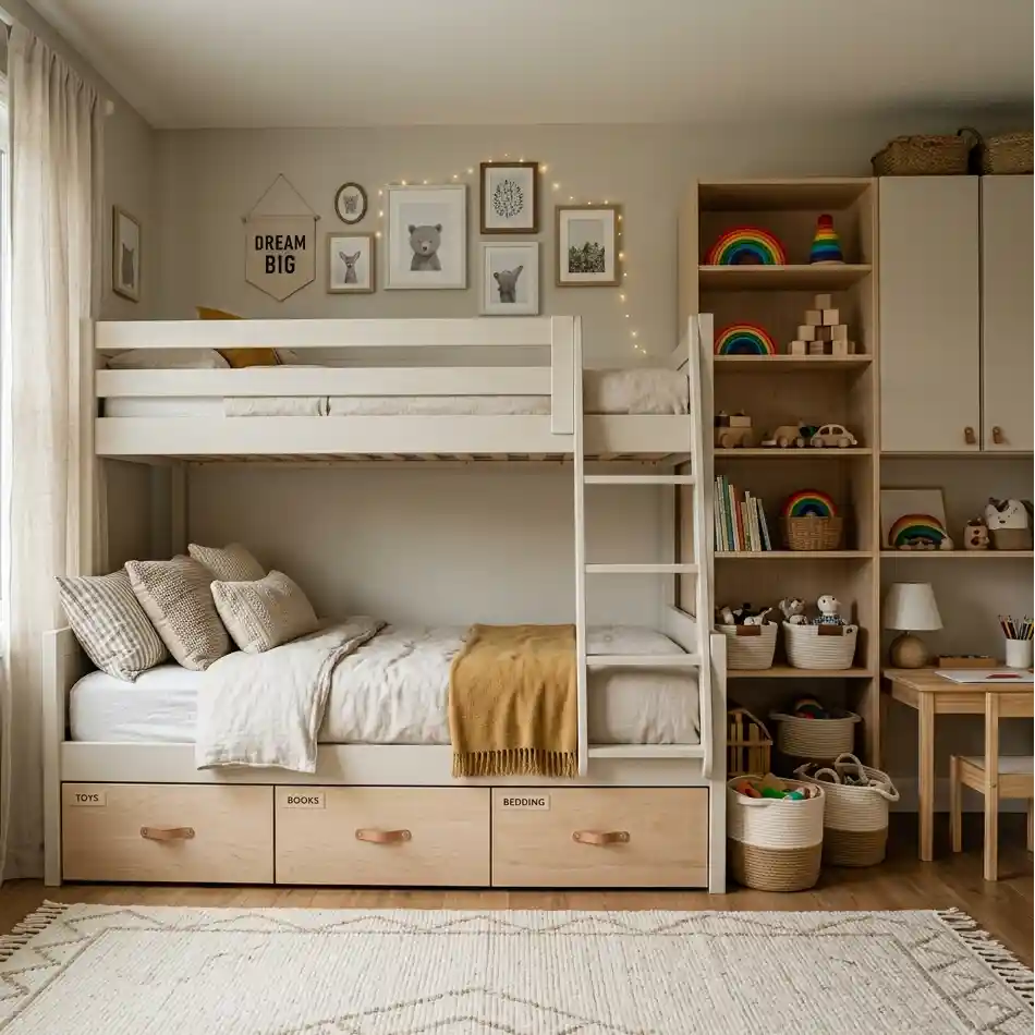 3-Kids Shared Bedroom Idea