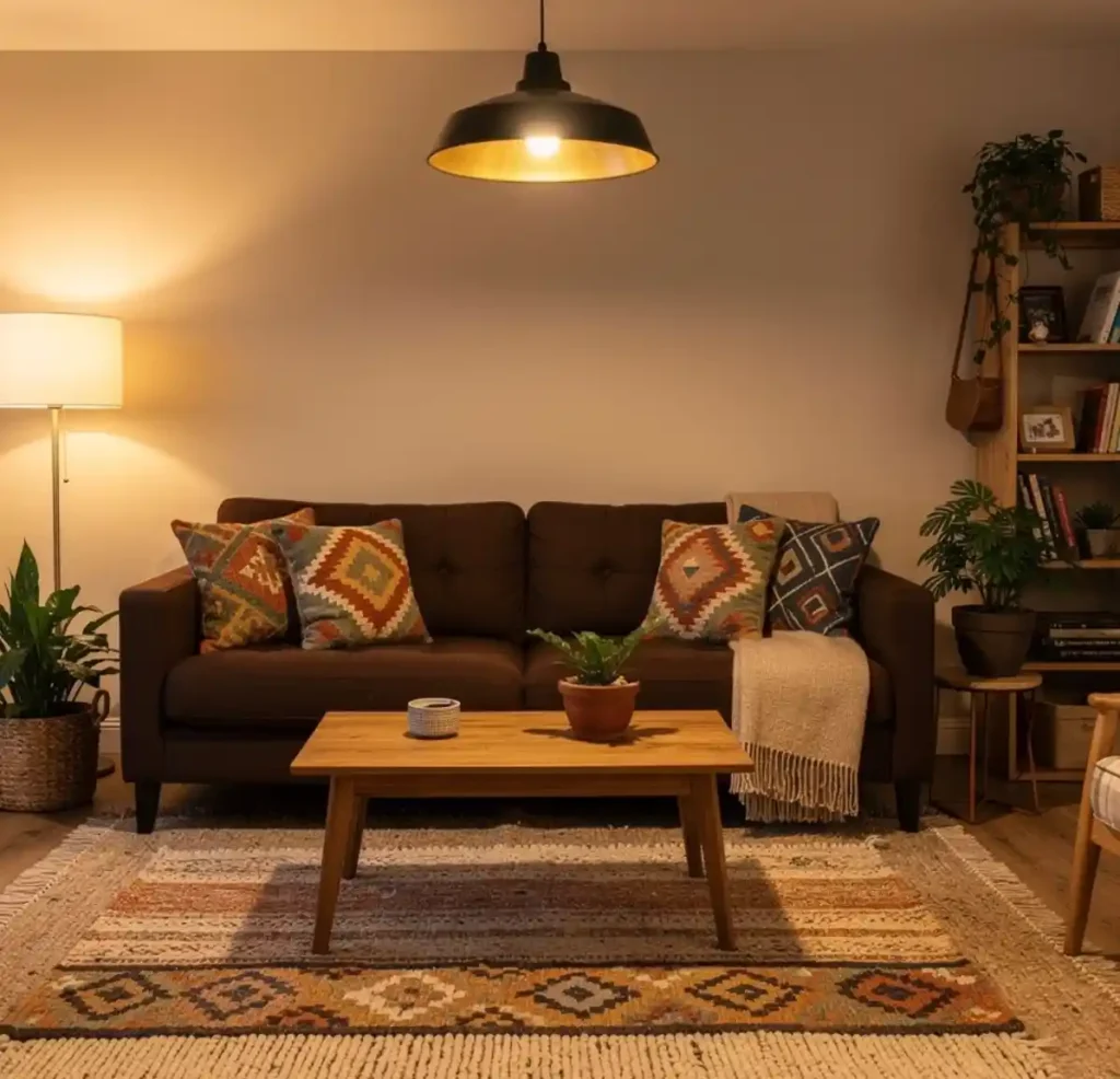 30-Brown Sofa Living Room Idea
