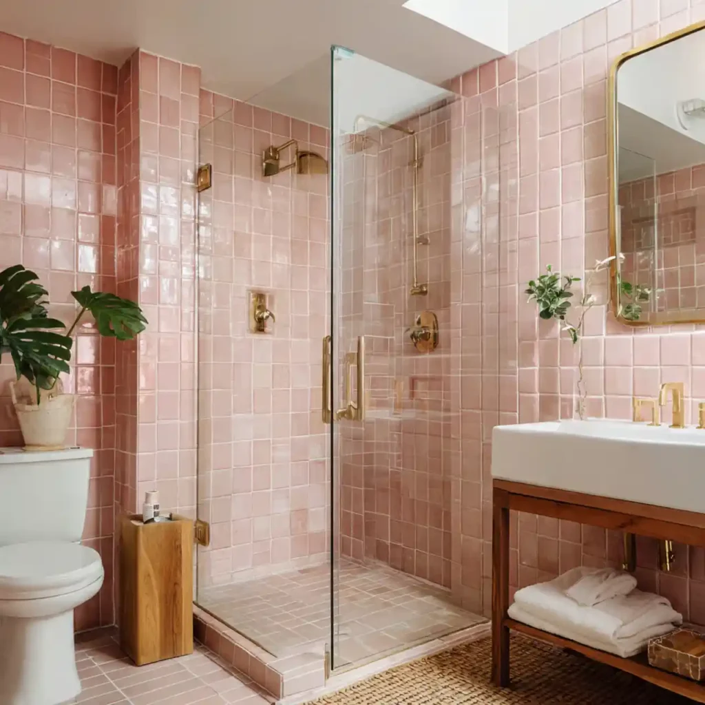 30-Stunning Pink Bathroom Idea