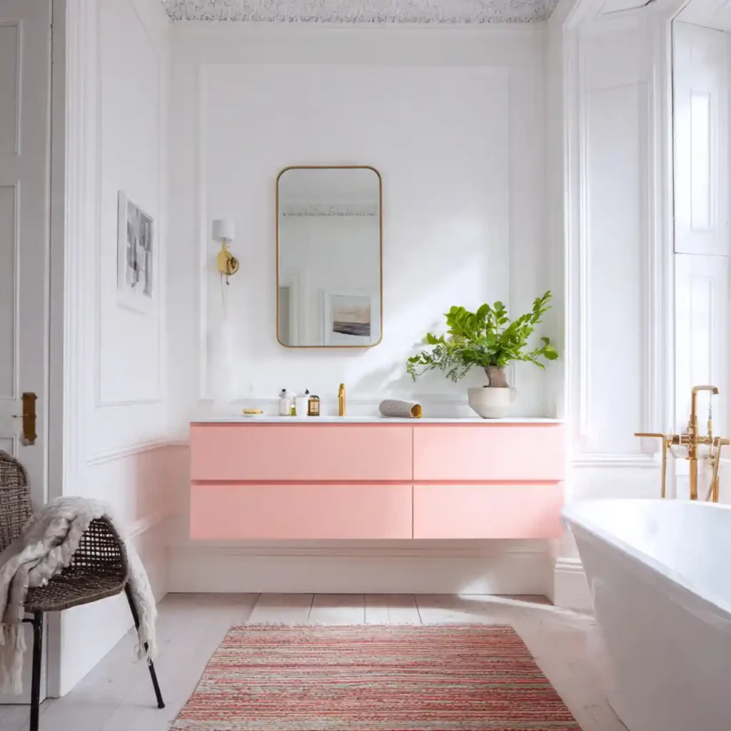 34-Stunning Pink Bathroom Idea