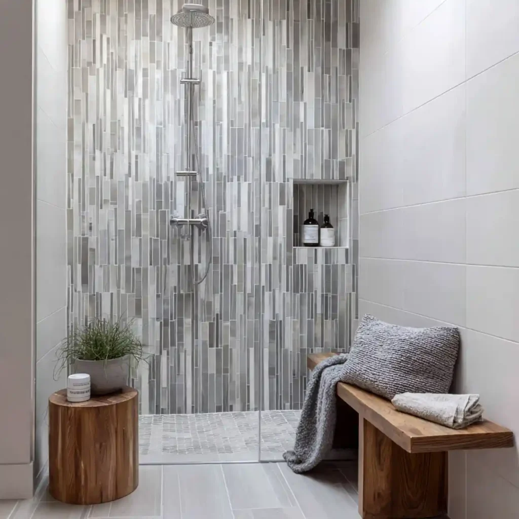 43-Unique Shower Tile Design Idea