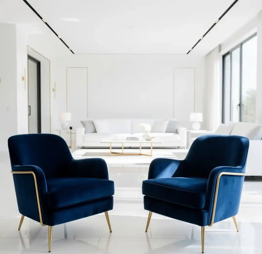 5-Blue and White Living Room Idea
