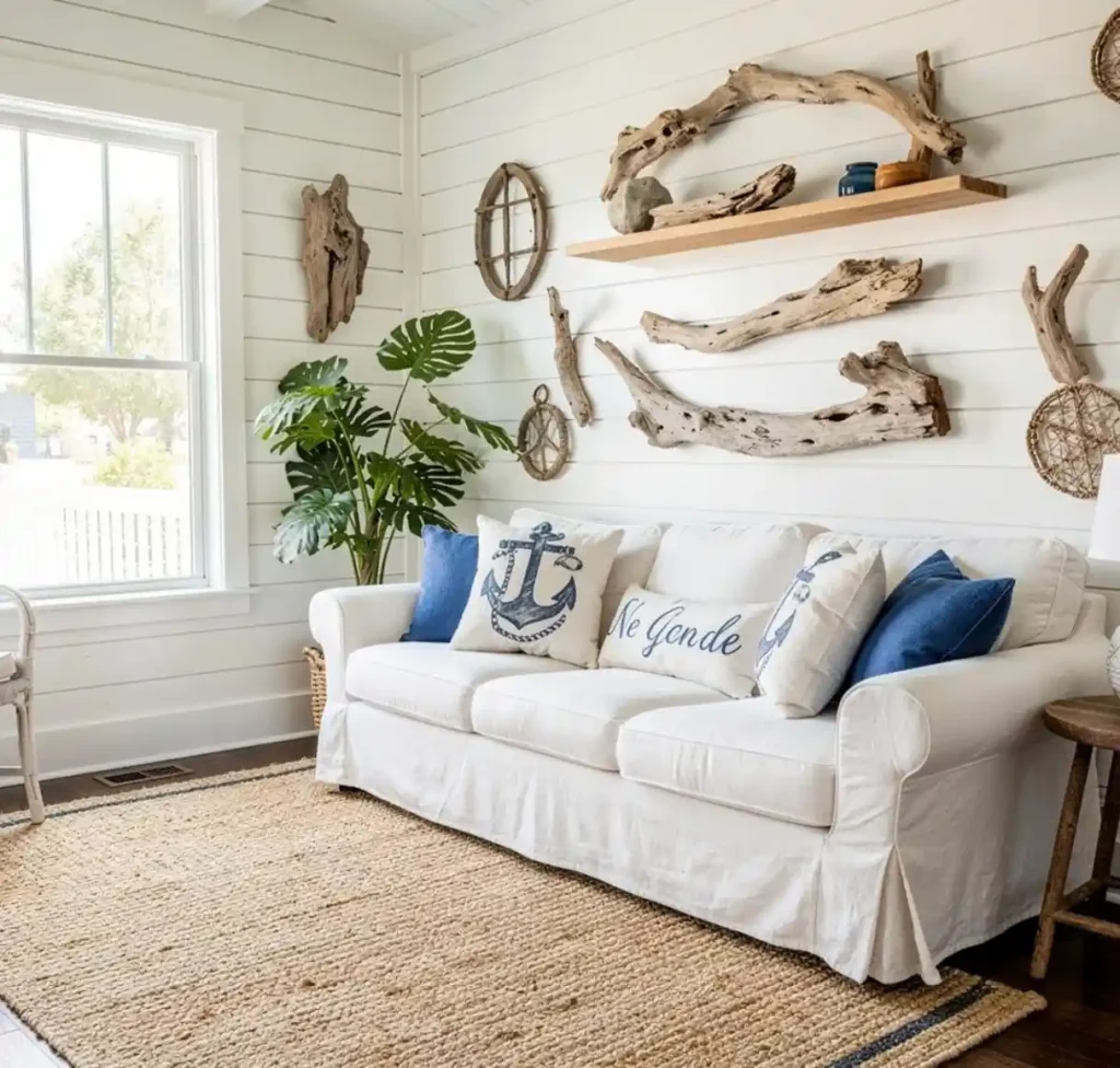 6-Blue and White Living Room Idea