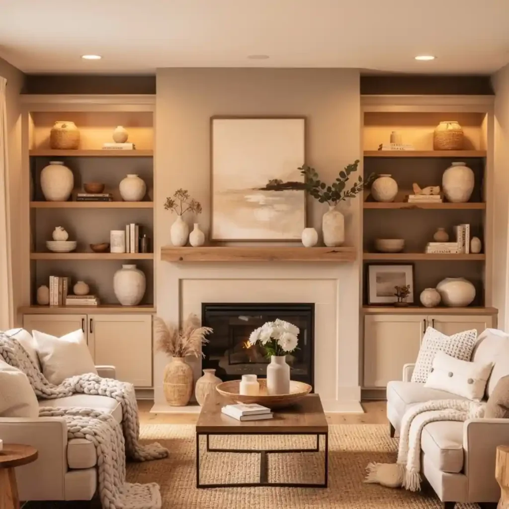 6-Built-In Shelves Living Room Idea
