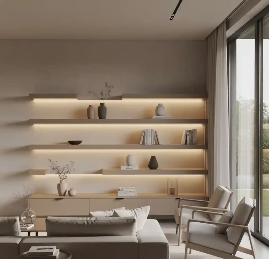 7-Built-In Shelves Living Room Idea