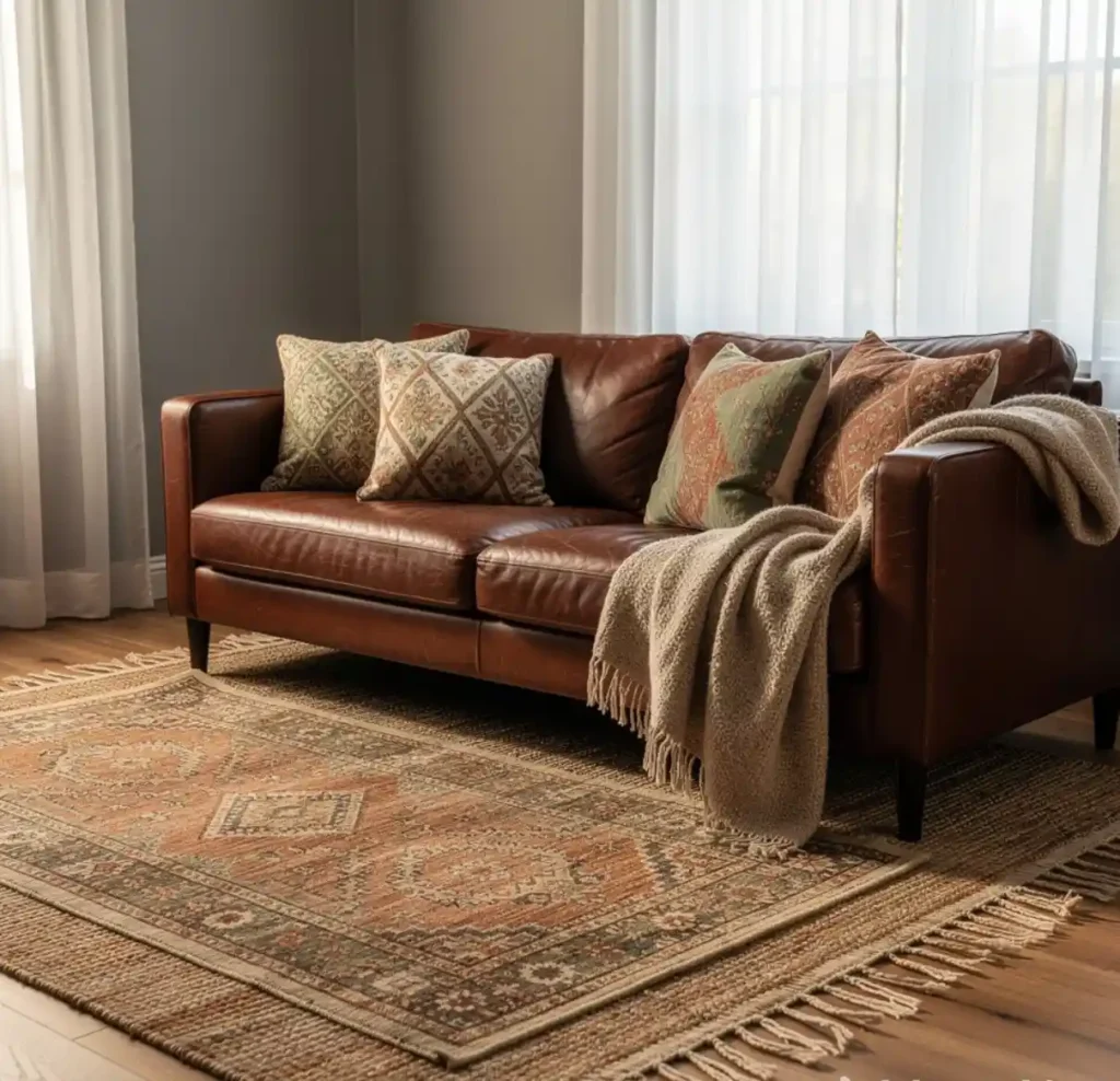 8-Brown Couch Living Room Idea