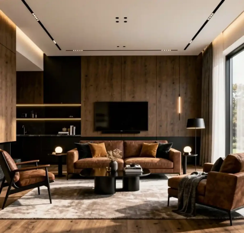 8-Brown Living Room Idea