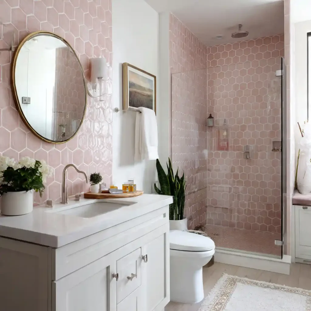 8-Stunning Pink Bathroom Idea
