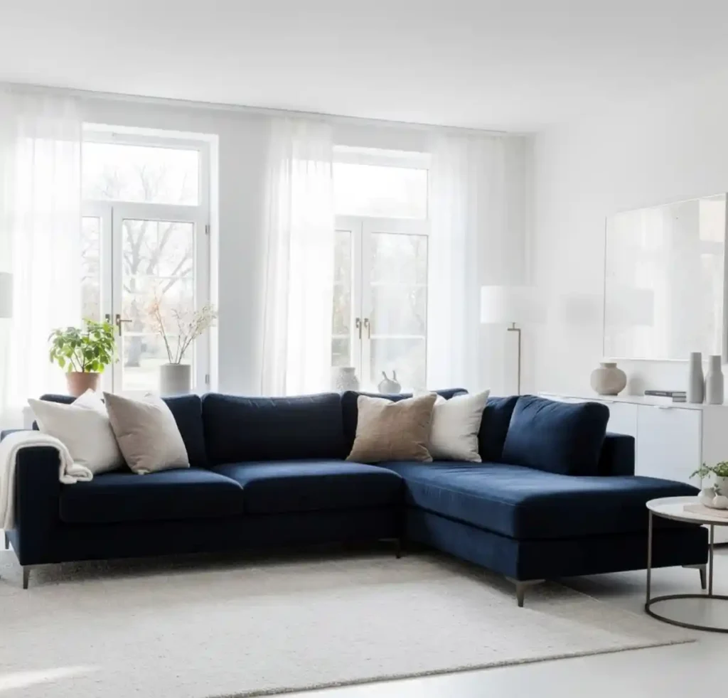 9-Blue and White Living Room Idea
