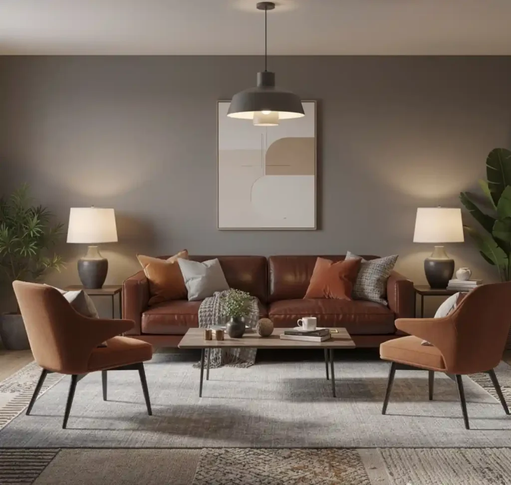 9-Brown Couch Living Room Idea
