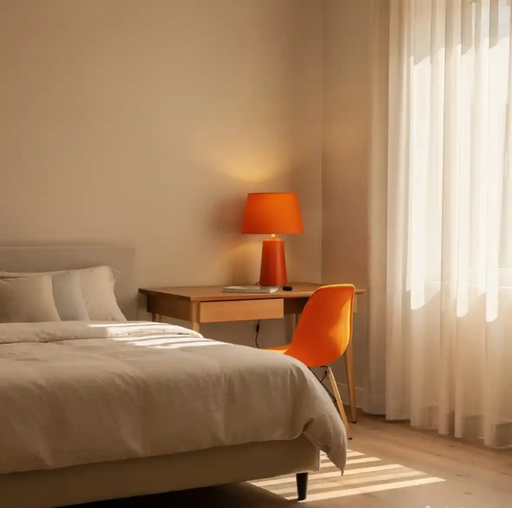 9-Orange Bedroom Idea