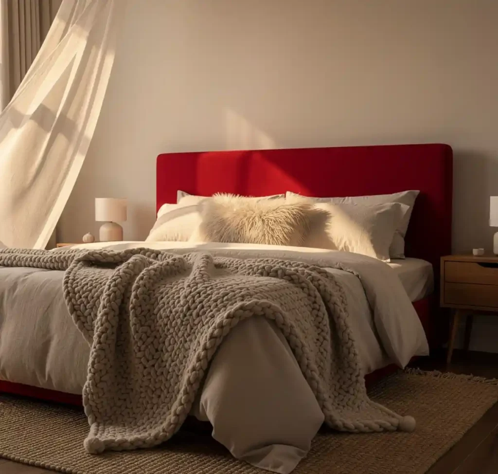 9-Red Bedroom Idea